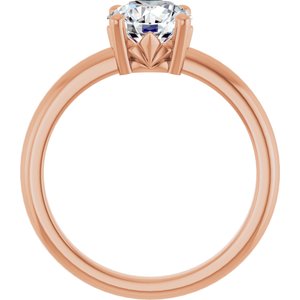 10K Rose Gold 7 mm Round Ring Mounting – image 3
