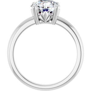 18K Palladium White Gold 8.2 mm Round Ring Mounting – image 3