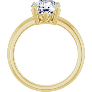 14K Yellow Gold 8.2 mm Round Ring Mounting – image 3