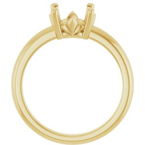 14K Yellow Gold 8.2 mm Round Ring Mounting – image 4