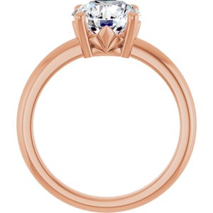 18K Rose Gold 8.2 mm Round Ring Mounting – image 3