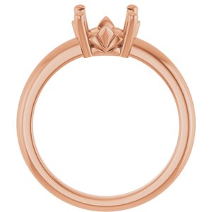 18K Rose Gold 8.2 mm Round Ring Mounting – image 4
