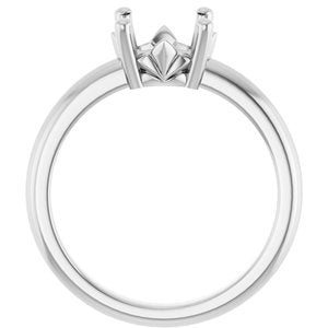 14K X1 White Gold 8.2 mm Round Ring Mounting – image 4