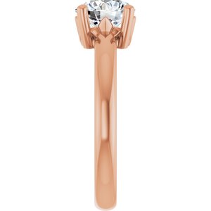 10K Rose Gold 7 mm Round Ring Mounting – image 7