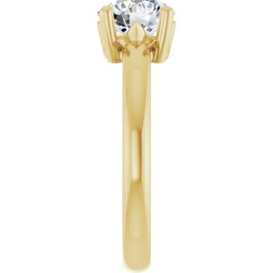 10K Yellow Gold 7 mm Round Ring Mounting – image 7