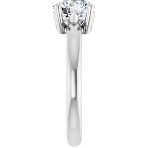 18K X1 White Gold 7 mm Round Ring Mounting – image 7