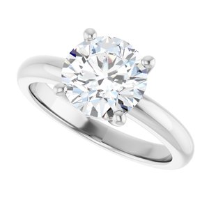 14K White Gold 8.2 mm Round Ring Mounting – image 8