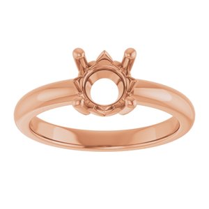 10K Rose Gold 7 mm Round Ring Mounting – image 6