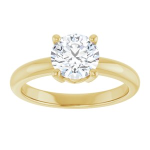18K Yellow Gold 7 mm Round Ring Mounting – image 5