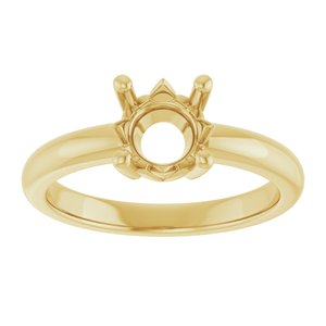 18K Yellow Gold 7 mm Round Ring Mounting – image 6