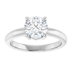18K White Gold 7 mm Round Ring Mounting – image 5