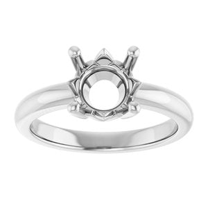 10K X1 White Gold 8.2 mm Round Ring Mounting – image 6