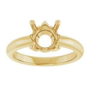 10K Yellow Gold 8.2 mm Round Ring Mounting – image 6