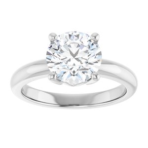 18K X1 White Gold 8.2 mm Round Ring Mounting – image 5
