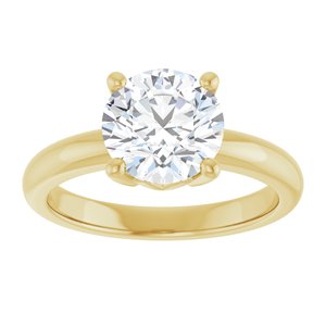 10K Yellow Gold 8.2 mm Round Ring Mounting – image 5