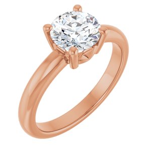 14K Rose Gold 7 mm Round Ring Mounting