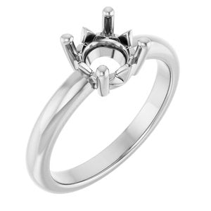 Sterling Silver 7 mm Round Ring Mounting – image 2