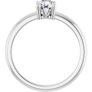 14K X1 White Gold 5.2 mm Round Ring Mounting – image 3