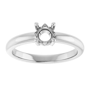 18K Palladium White Gold 5.2 mm Round Ring Mounting – image 6