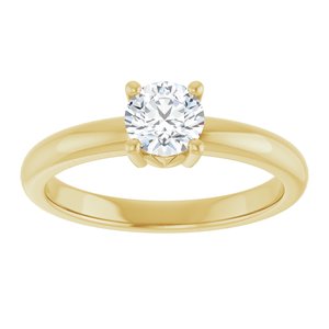 18K Yellow Gold 5.2 mm Round Ring Mounting – image 5