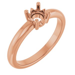 10K Rose Gold 5.2 mm Round Ring Mounting – image 2