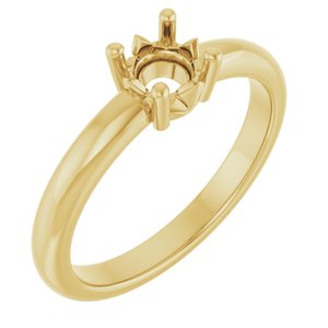18K Yellow Gold 5.2 mm Round Ring Mounting – image 2