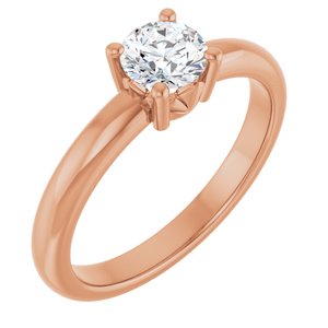 10K Rose Gold 5.2 mm Round Ring Mounting