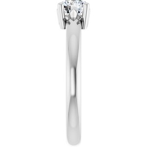 18K Palladium White Gold 5.2 mm Round Ring Mounting – image 7