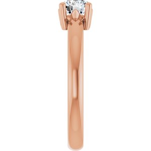 10K Rose Gold 5.2 mm Round Ring Mounting – image 7