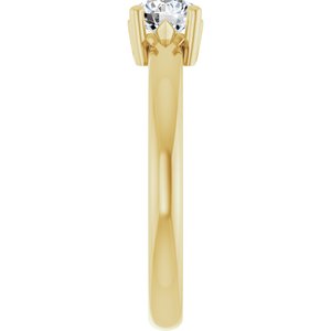 14K Yellow Gold 5.2 mm Round Ring Mounting – image 7