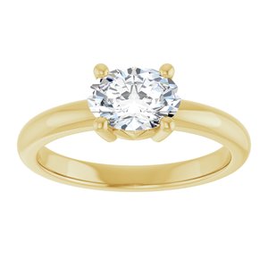 10K Yellow Gold 7.5x5.5 mm Oval Ring Mounting – image 5