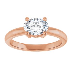 14K Rose Gold 7.5x5.5 mm Oval Ring Mounting – image 5