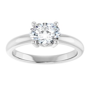 18K Palladium White Gold 7.5x5.5 mm Oval Ring Mounting – image 5
