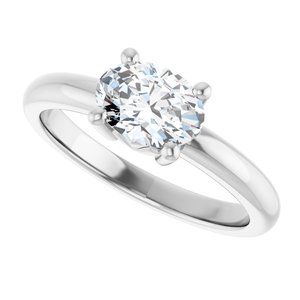 18K Palladium White Gold 7.5x5.5 mm Oval Ring Mounting – image 8