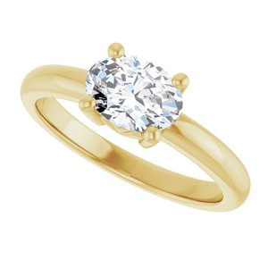 10K Yellow Gold 7.5x5.5 mm Oval Ring Mounting – image 8