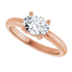 10K Rose Gold 7.5x5.5 mm Oval Ring Mounting – image 8