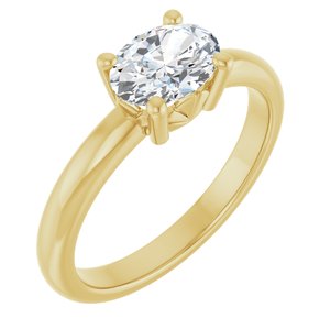 10K Yellow Gold 7.5x5.5 mm Oval Ring Mounting