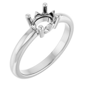 10K X1 White Gold 7.5x5.5 mm Oval Ring Mounting – image 2