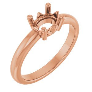 10K Rose Gold 7.5x5.5 mm Oval Ring Mounting – image 2