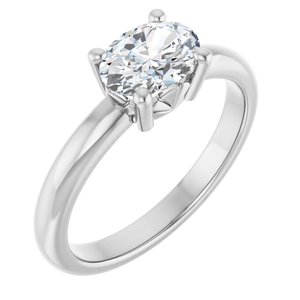 18K Palladium White Gold 7.5x5.5 mm Oval Ring Mounting