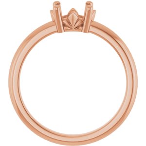 14K Rose Gold 7.5x5.5 mm Oval Ring Mounting – image 4
