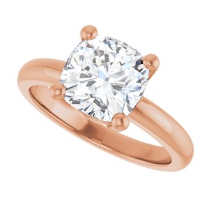 18K Rose Gold 8x8 mm Cushion Ring Mounting – image 8
