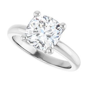 14K X1 White Gold 8x8 mm Cushion Ring Mounting – image 8