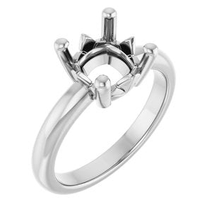 18K Palladium White Gold 8x8 mm Cushion Ring Mounting – image 2