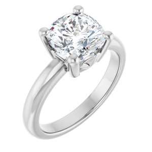 18K Palladium White Gold 8x8 mm Cushion Ring Mounting