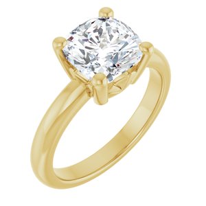 10K Yellow Gold 8x8 mm Cushion Ring Mounting