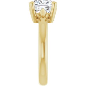 14K Yellow Gold 8x8 mm Cushion Ring Mounting – image 7