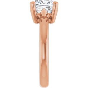 14K Rose Gold 8x8 mm Cushion Ring Mounting – image 7