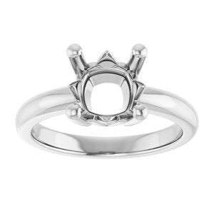 10K X1 White Gold 8x8 mm Cushion Ring Mounting – image 6