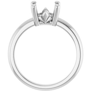 18K Palladium White Gold 8x8 mm Cushion Ring Mounting – image 4